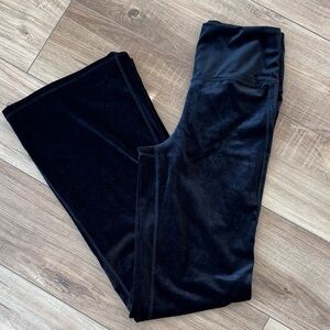 Athleta size XS Black Velvet Flared Leggings